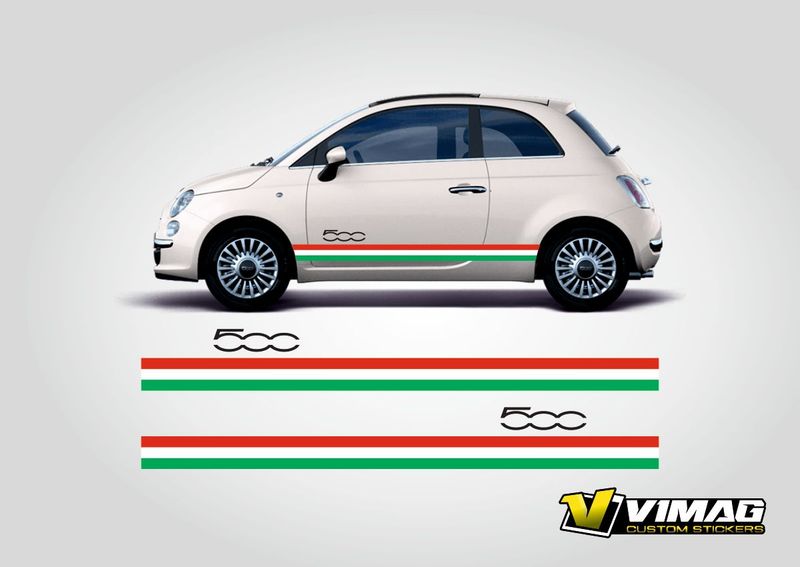 Pegatinas Bandas laterales Fiat 500 italia