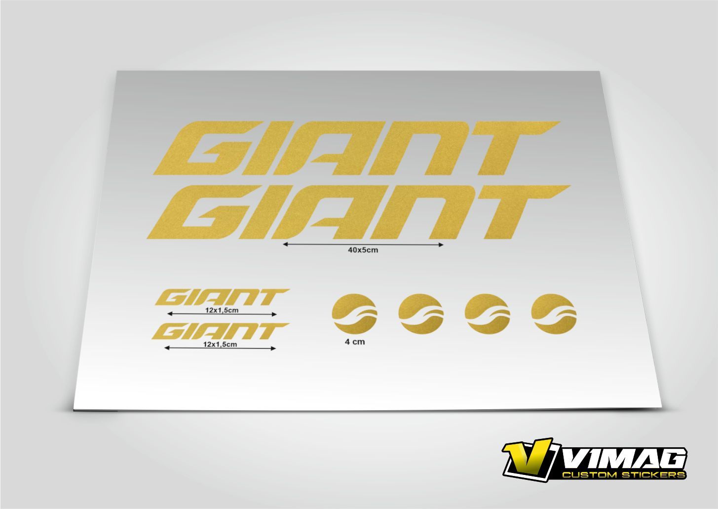 Pegatinas compatibles con cuadro bici Giant oro mate