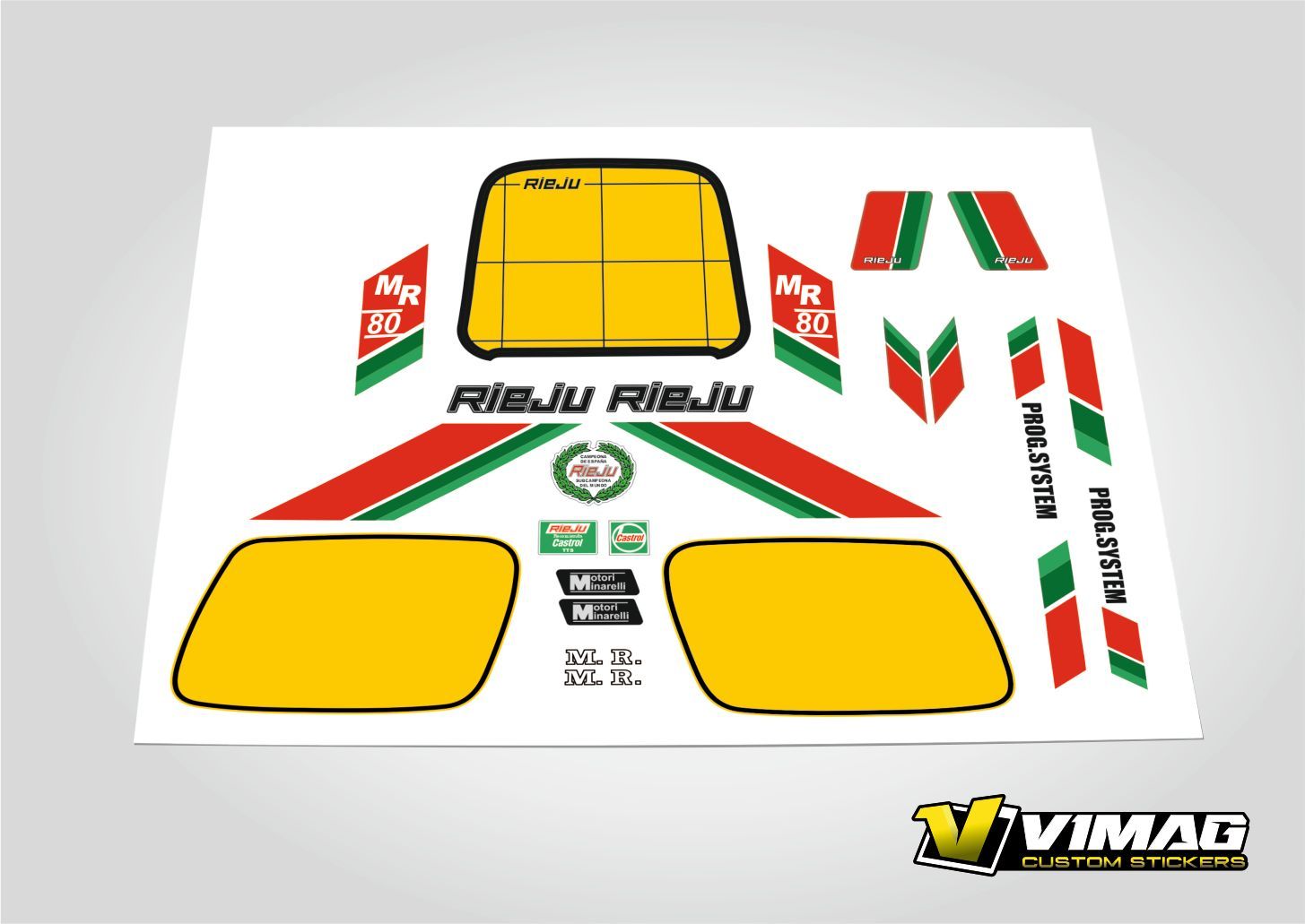 Pegatinas  compatible con moto Rieju MR 80 blanca