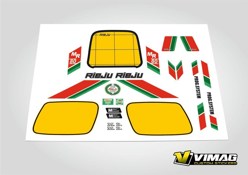 Pegatinas  compatible con moto Rieju MR 80 blanca