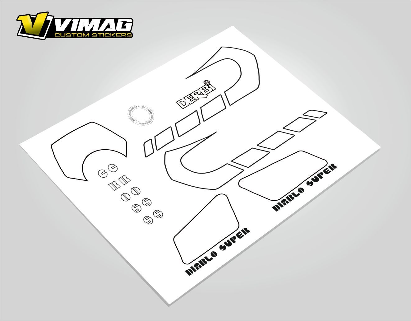 Pegatinas Compatibles Con Moto Derbi Diablo Super C4 Blancas