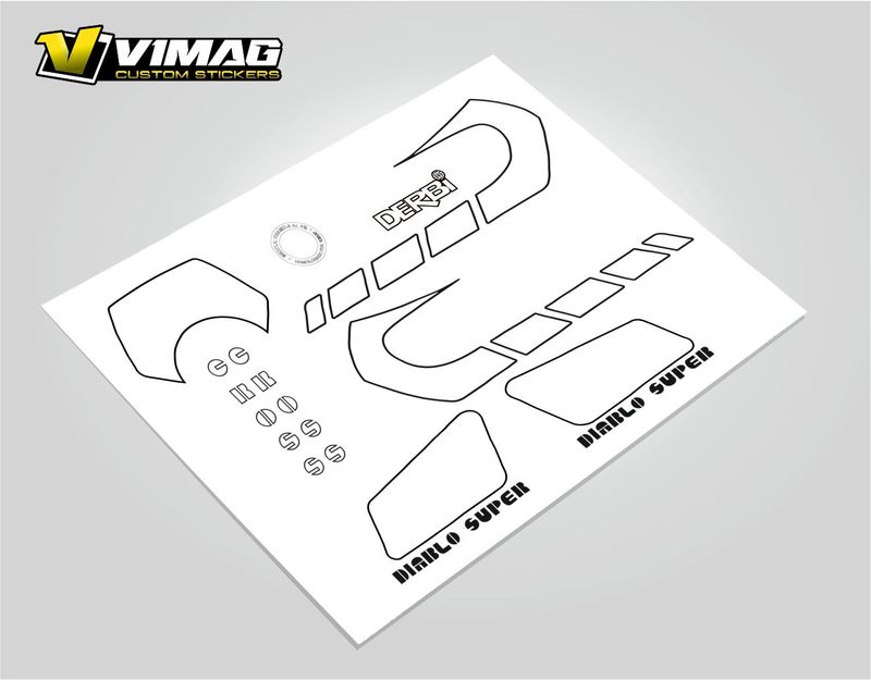 Pegatinas Compatibles Con Moto Derbi Diablo Super C4 Blancas