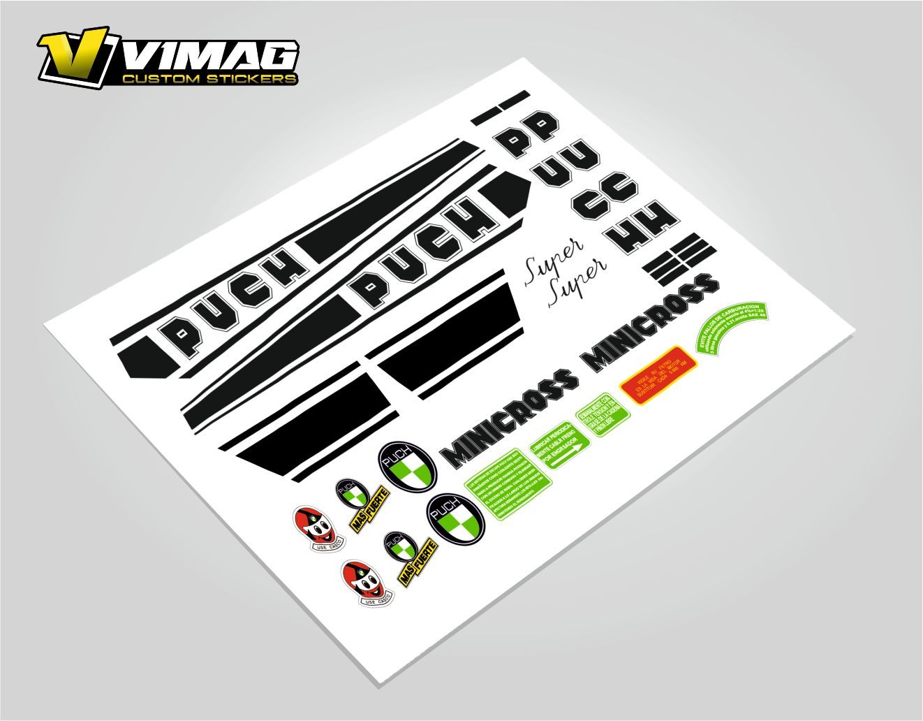 Pegatinas Compatibles Con Moto Puch Minicross Super