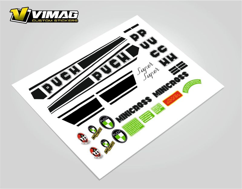 Pegatinas Compatibles Con Moto Puch Minicross Super
