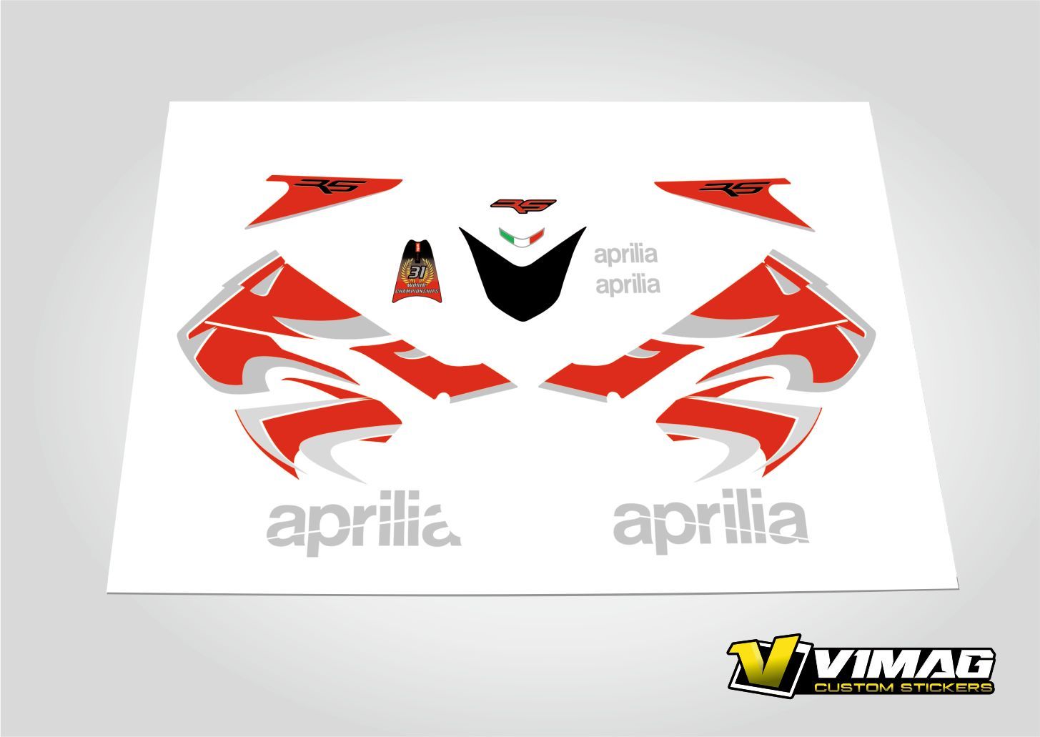 Kit De Pegatinas Compatibles Con  Moto Aprilia RS 50, 125 año 2010 Blanca
