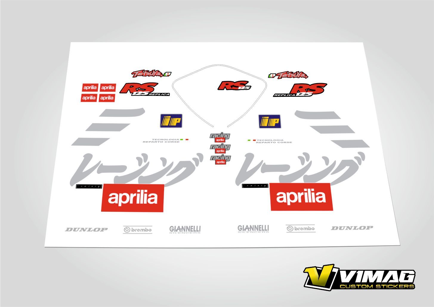 Kit De Pegatinas Compatibles Con  Moto Aprilia RS 125 Replica Tetsuya Harada