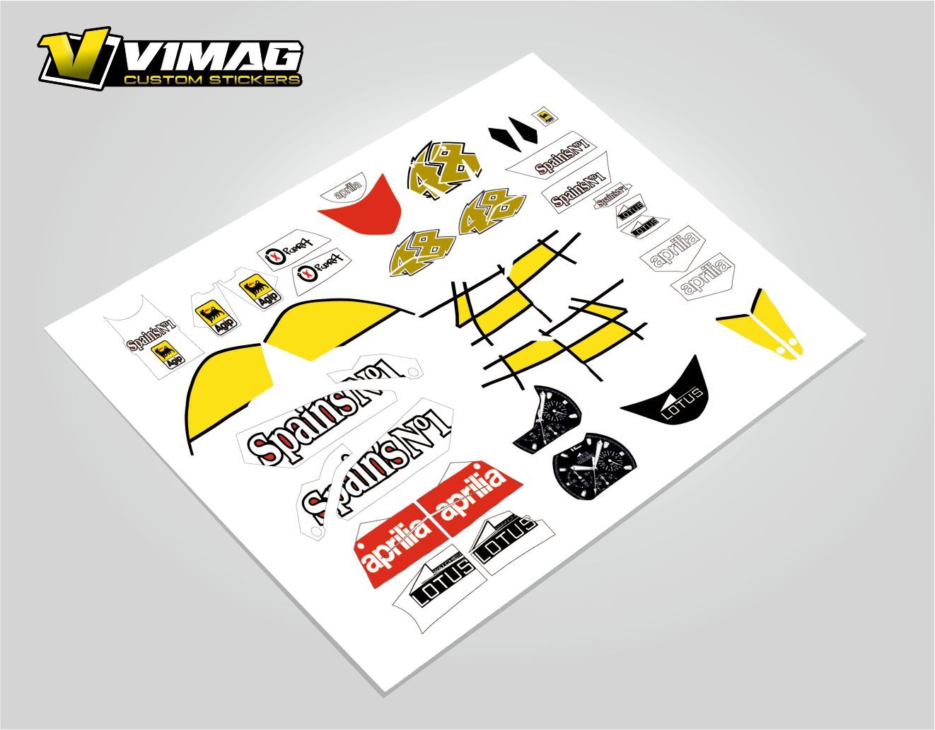 Kit De Pegatinas Compatibles Con  Moto Aprilia RS 125 Jorge Lorenzo 2008