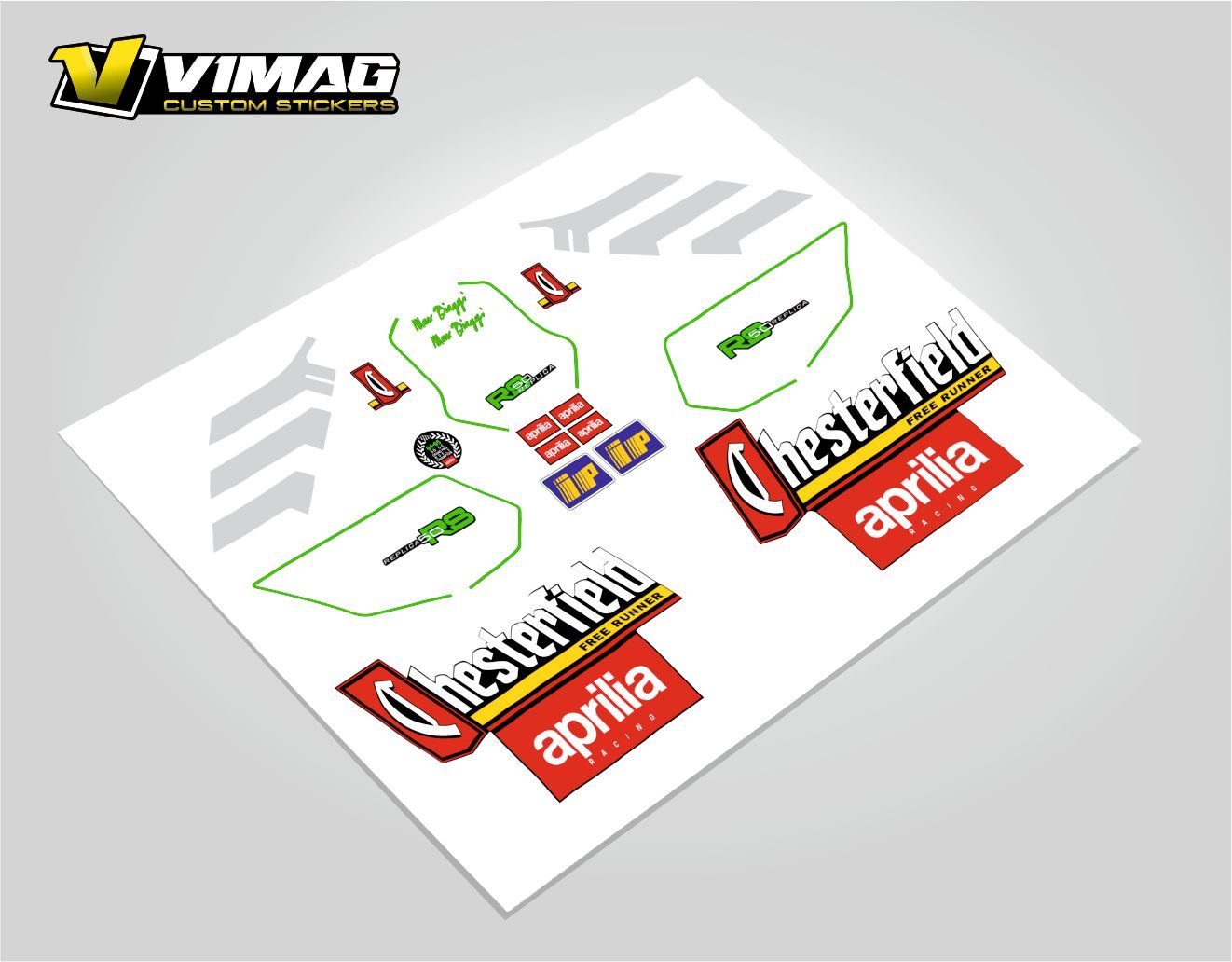 Kit De Pegatinas Compatibles Con  Moto Aprilia RS Chesterfield 50 AÑO 19997