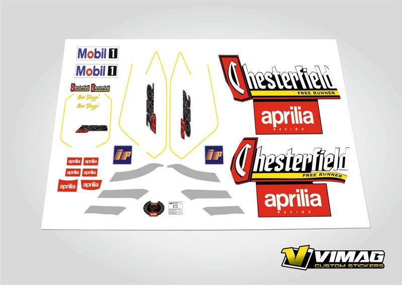 Kit De Pegatinas Compatibles Con  Moto Aprilia RS Chesterfield 250 95