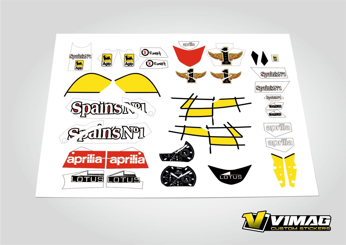 Kit De Pegatinas Compatibles Con  Moto Aprilia Spain´s nº1 50 2006