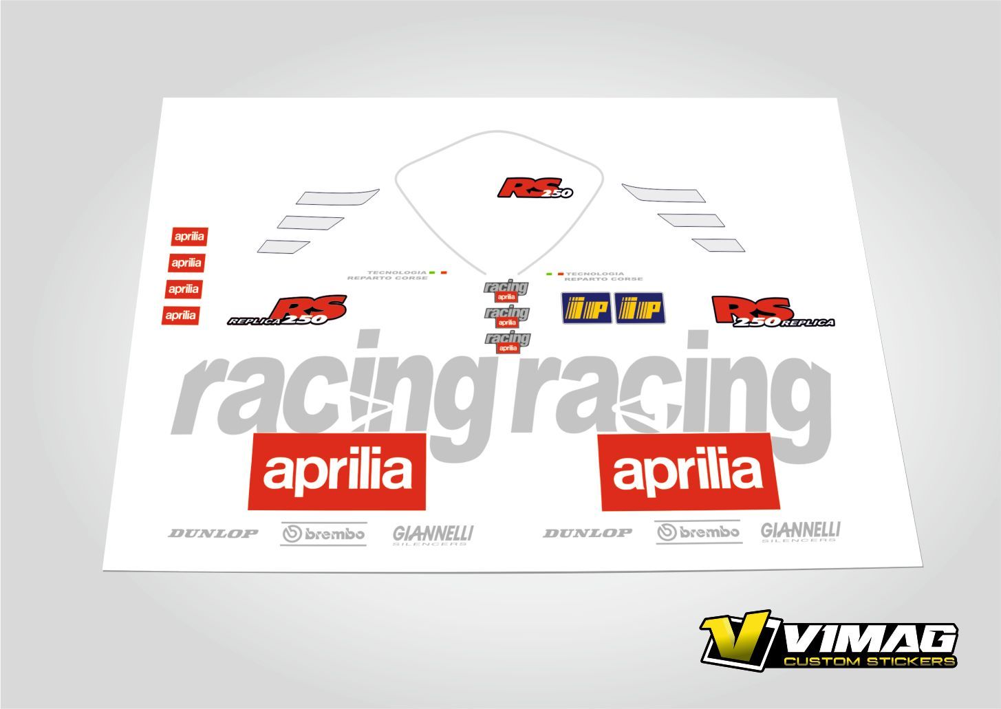 Kit De Pegatinas Compatibles Con  Moto Aprilia RS Replica  250 Culo Avispa