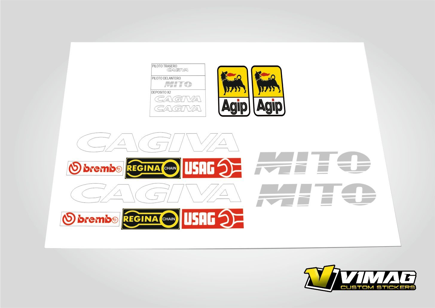 Kit De Pegatinas Compatibles Con  Moto CAGIVA MITO 125