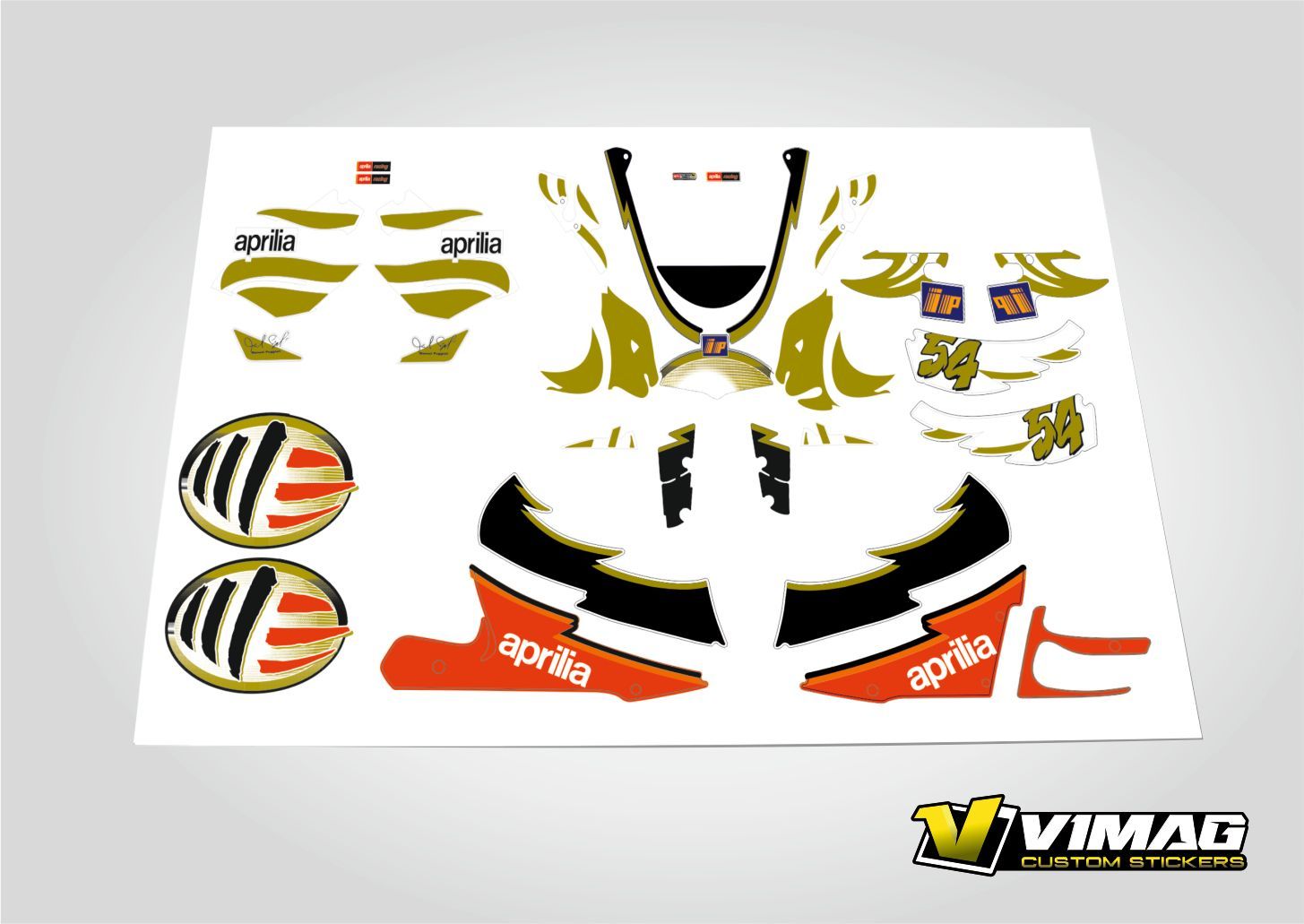 Kit De Pegatinas Compatibles Con Moto  Aprilia RS Replica Manuel  Poggiali  125CC