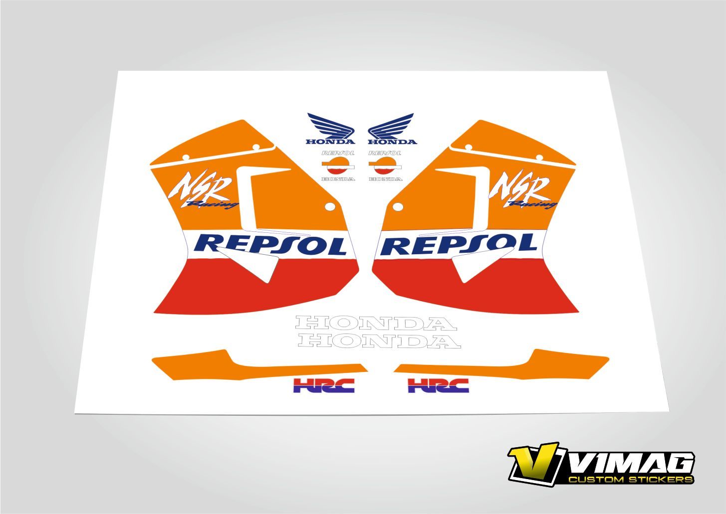 Kit De Pegatinas Compatibles Con  Moto HONDA NSR  Repsol