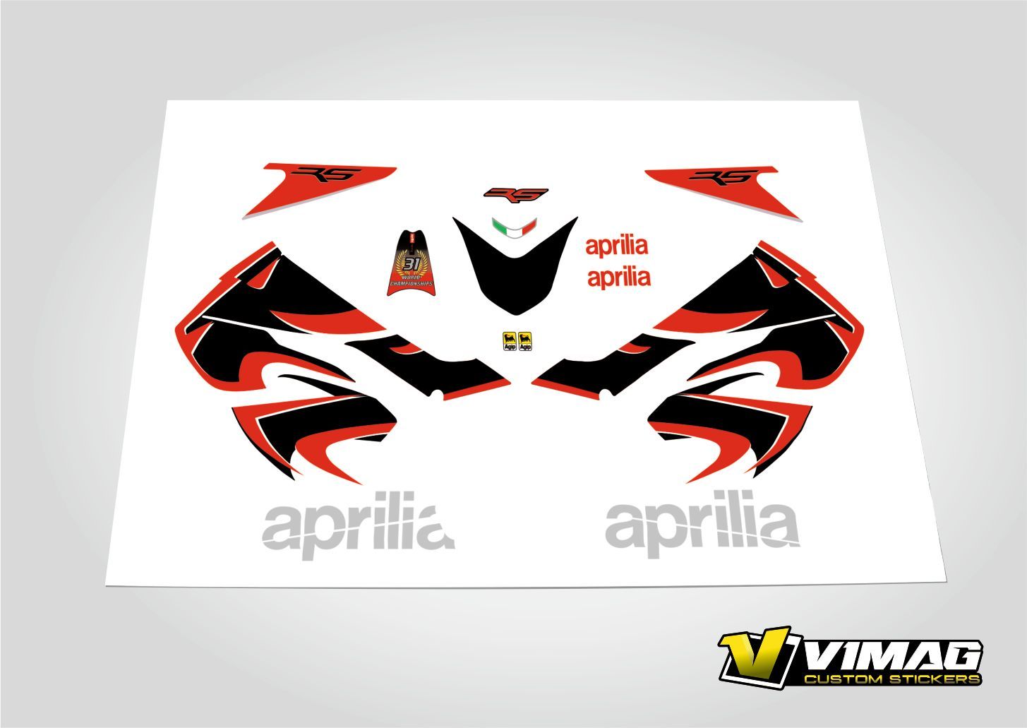 Kit De Pegatinas Compatibles Con Moto Aprilia RS 50 125 año 2010 Negra