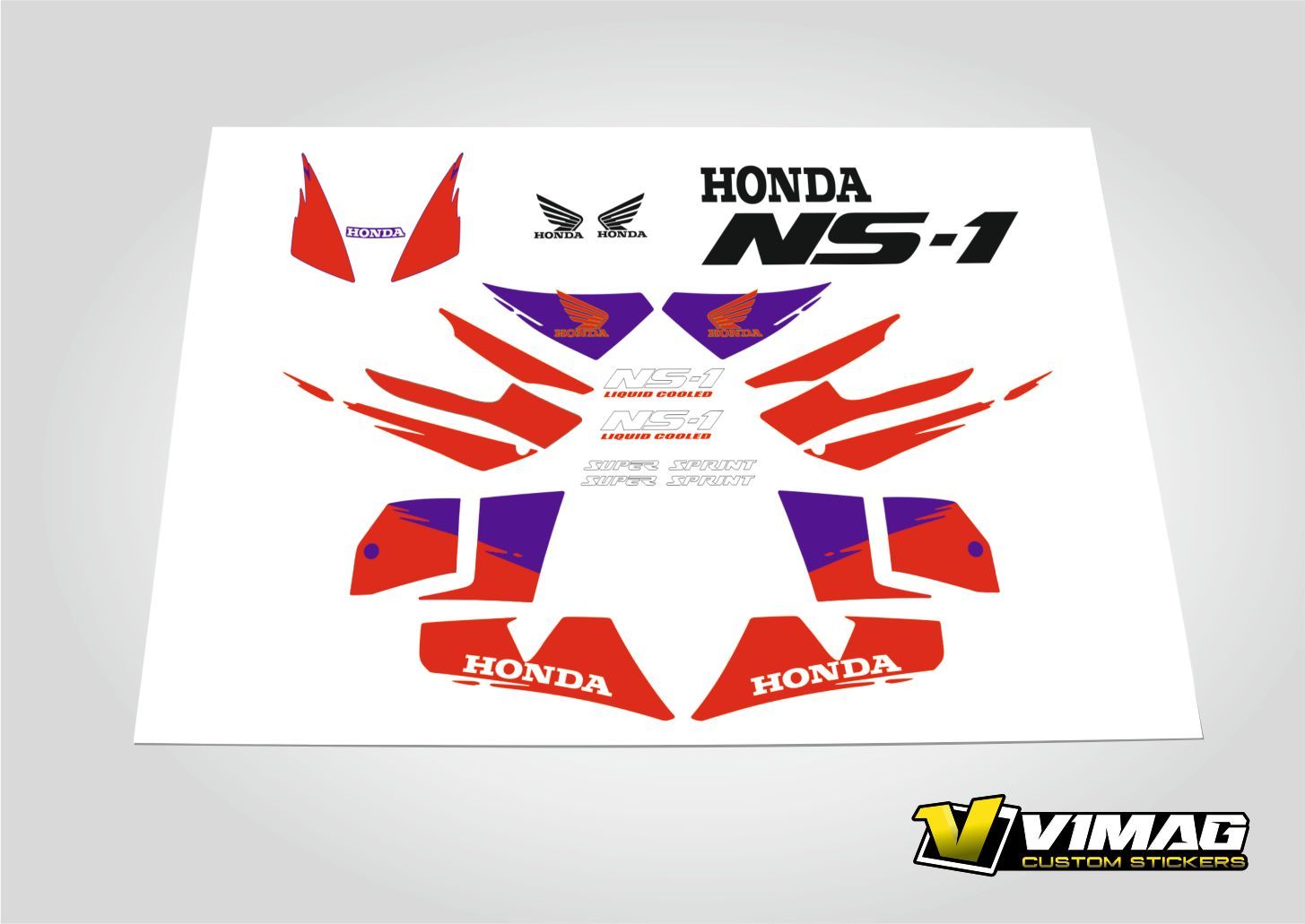 Kit De Pegatinas Compatibles Con Moto HONDA NS1 80 MOD. BLANCO