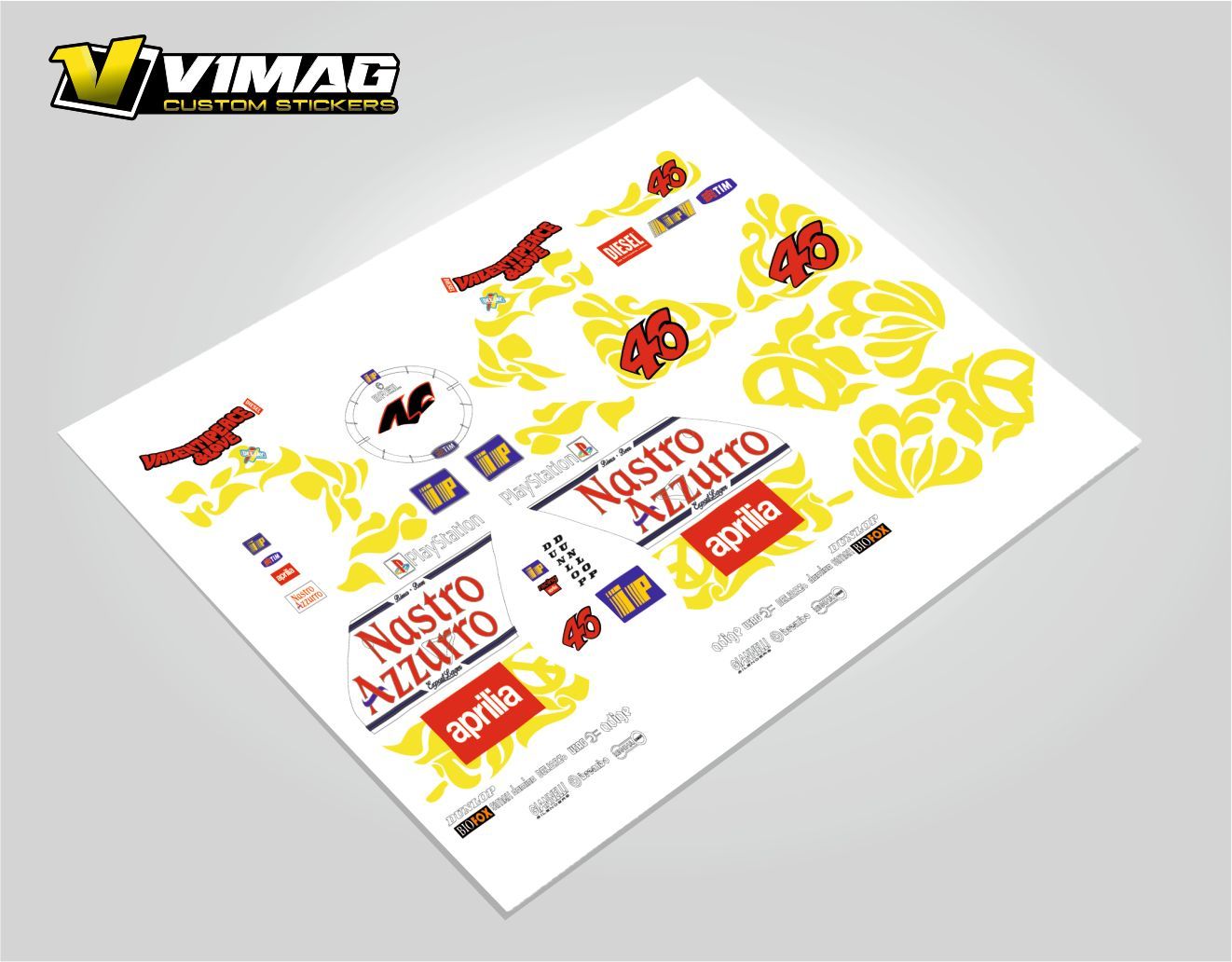 Kit De Pegatinas Compatibles Con Moto Aprilia RS125 2002 Mugello Replica
