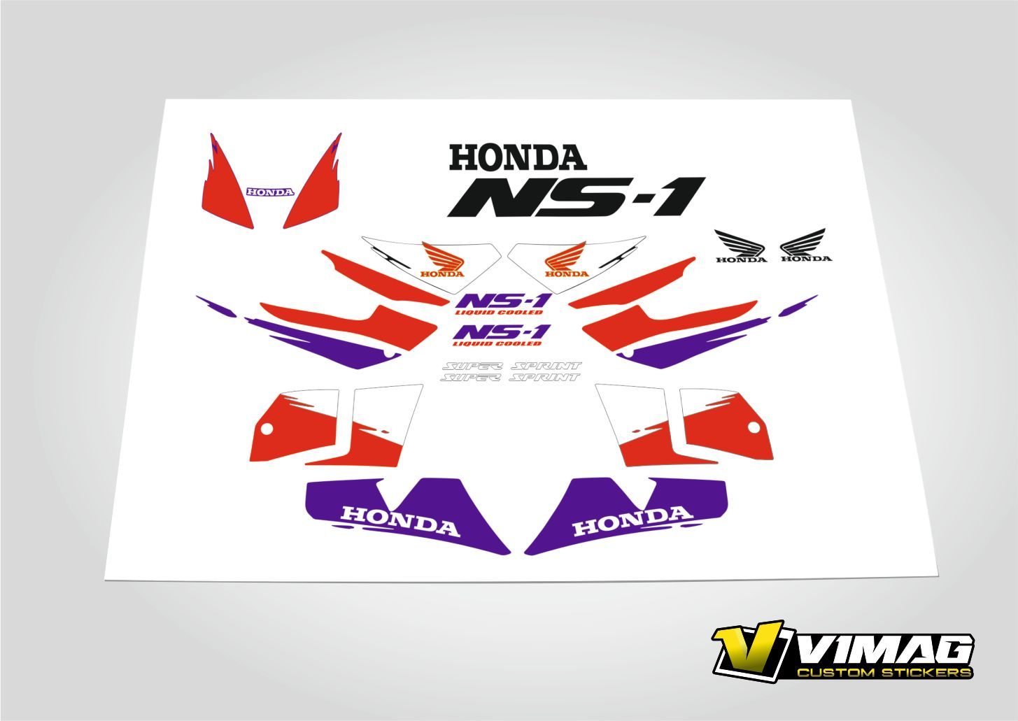 Kit De Pegatinas Compatibles Con Moto HONDA NS1 80 MOD. NEGRO