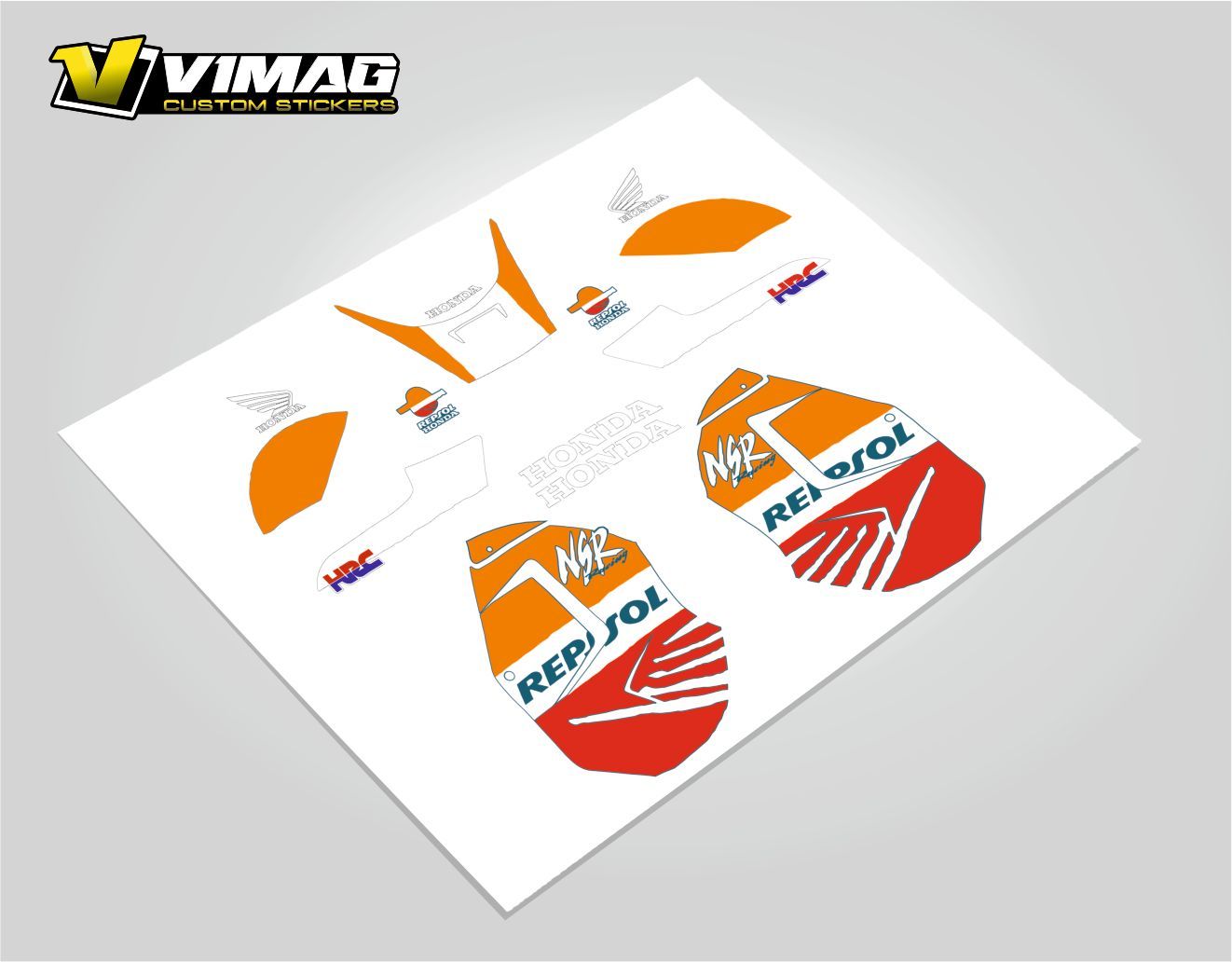 Kit de Pegatinas Compatibles Con Moto HONDA NSR 50 1997 Repsol