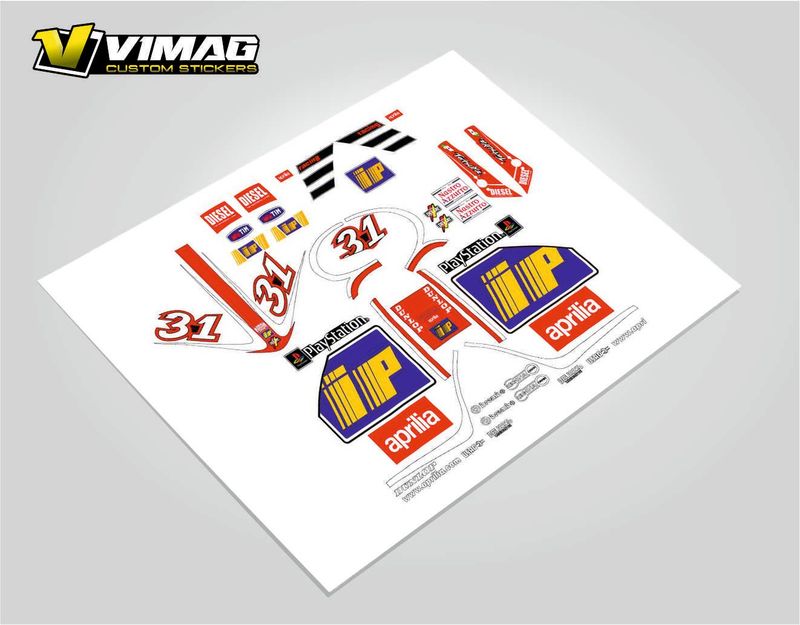 Kit De Pegatinas Compatibles Con Moto Aprilia RS 125 HARADA REPLICA 1999