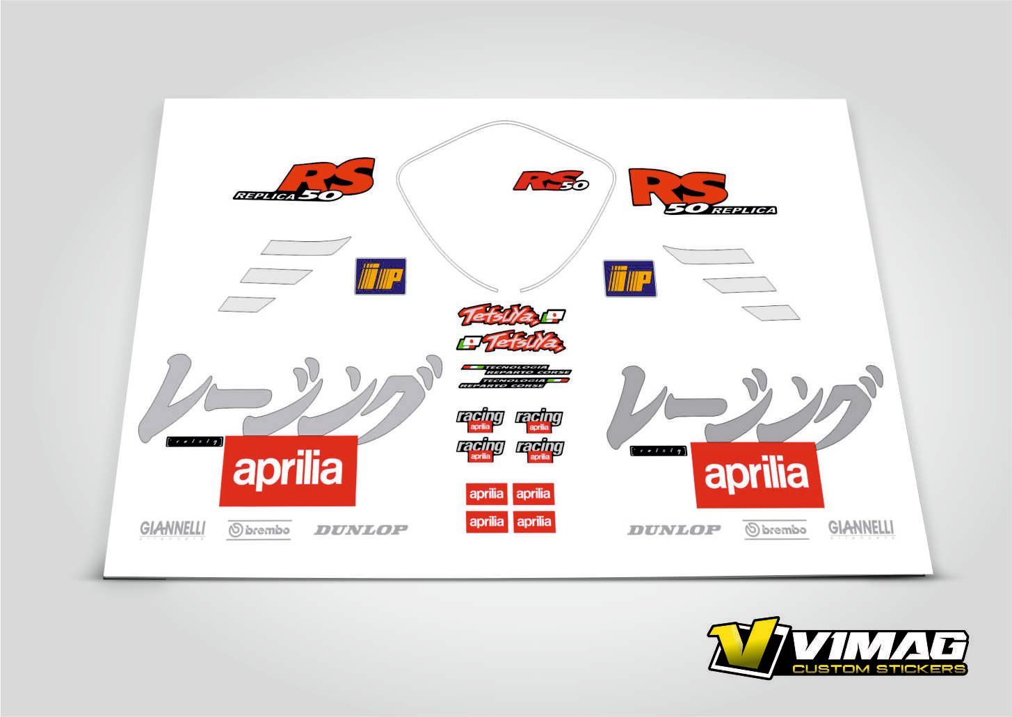 Kit De Pegatinas Compatibles Con Moto Aprilia RS 50 Replica Tetsuya Harada Kit De Pegatinas Compatibles Con Moto Aprilia RS 50 Replica Tetsuya Harada