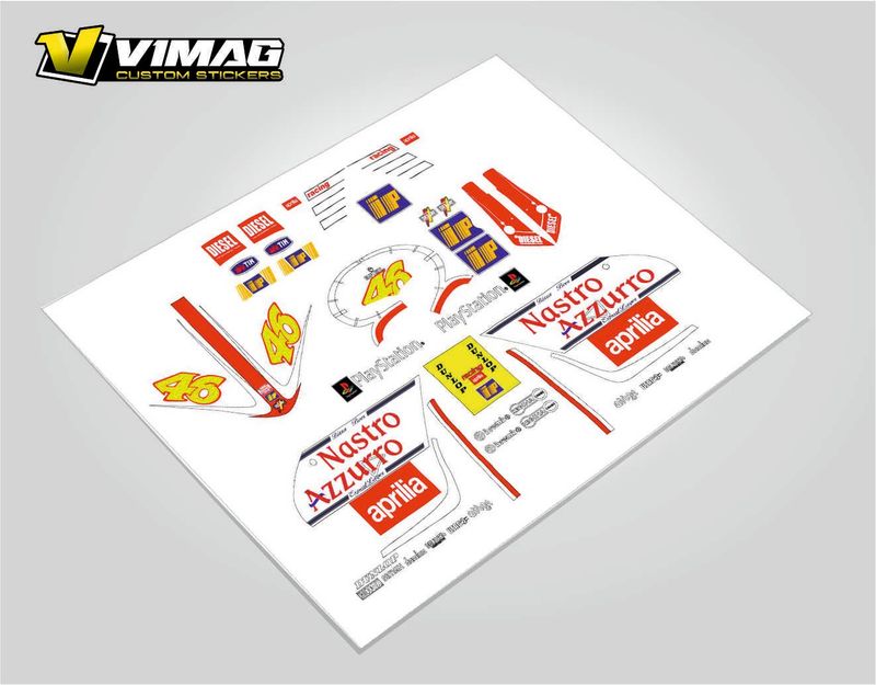 Kit de Pegatinas compatibles con Moto  APRILIA RS 50 REPLICA ROSSI 1999-2002