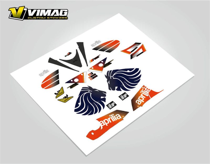 kit de Pegatinas compatibles Con Moto Aprilia RS 50 Poggiali Black 2004