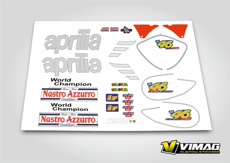 Kit De Pegatinas Compatibles Con  Moto Aprilia RS 50 VALEROSSI 97
