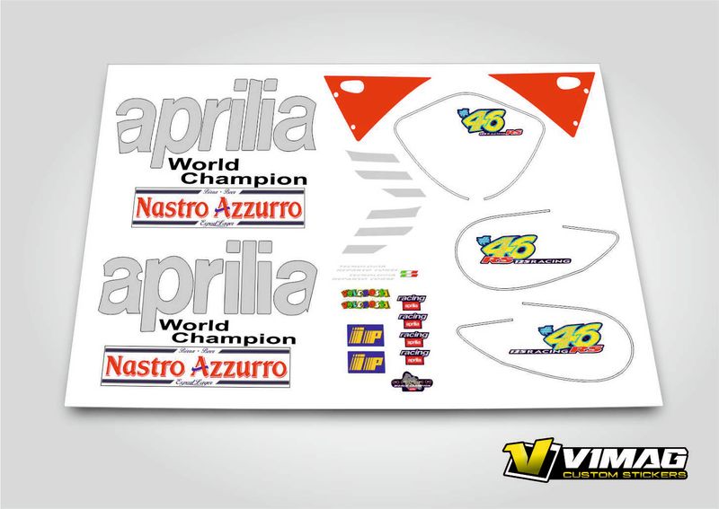 Kit De Pegatinas Compatibles Con  Moto Aprilia RS 125 VALEROSSI 97