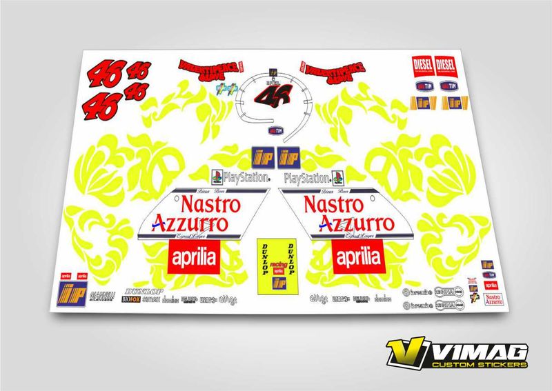 Kit De Pegatinas Compatibles Con Moto Aprilia RS125 2002 Mugello Replica