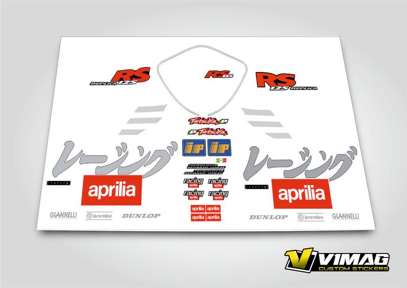 Kit De Pegatinas Compatibles Con  Moto Aprilia RS 125 Replica Tetsuya Harada