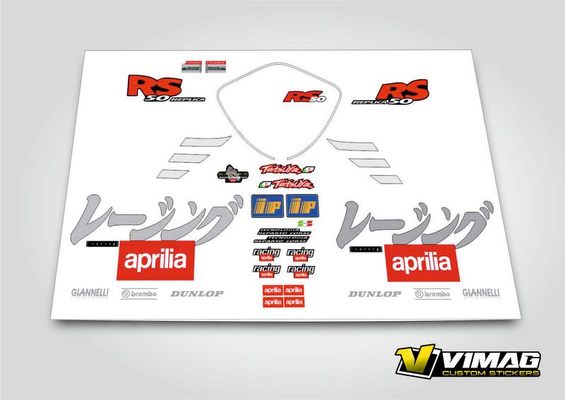 Kit De Pegatinas Compatibles Con  Moto Aprilia RS 50 Replica Tetsuya Harada