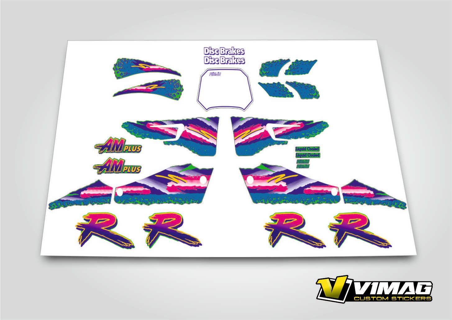 Kit De Pegatinas Compatibles Con Moto Rieju AM Plus fondo Verde