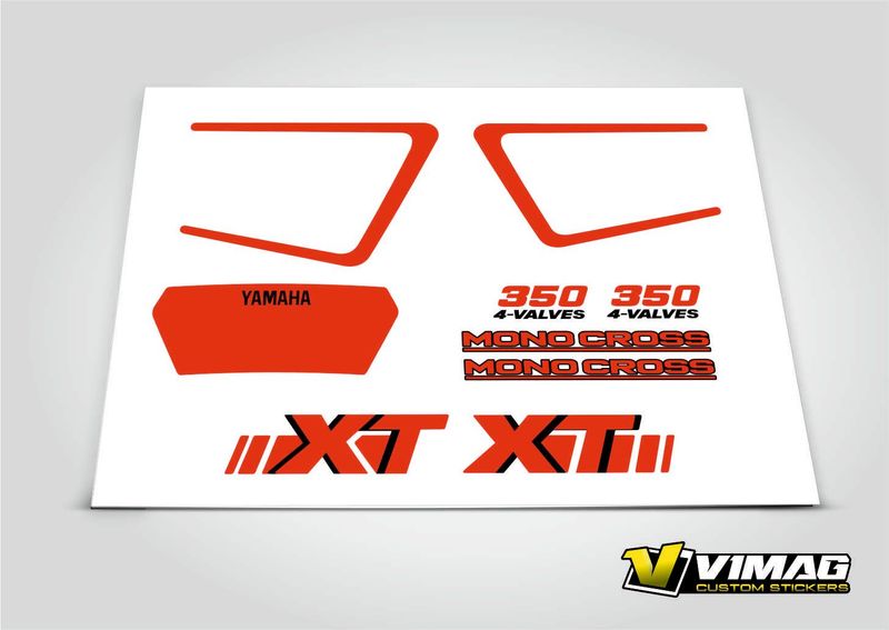 Kit De Pegatinas Compatibles Con Moto YAMAHA XT 350 1990 blanca