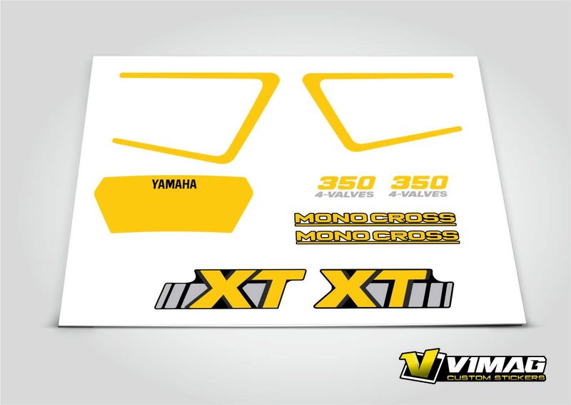 Kit De Pegatinas Compatibles Con Moto YAMAHA XT 350 1990 Negra