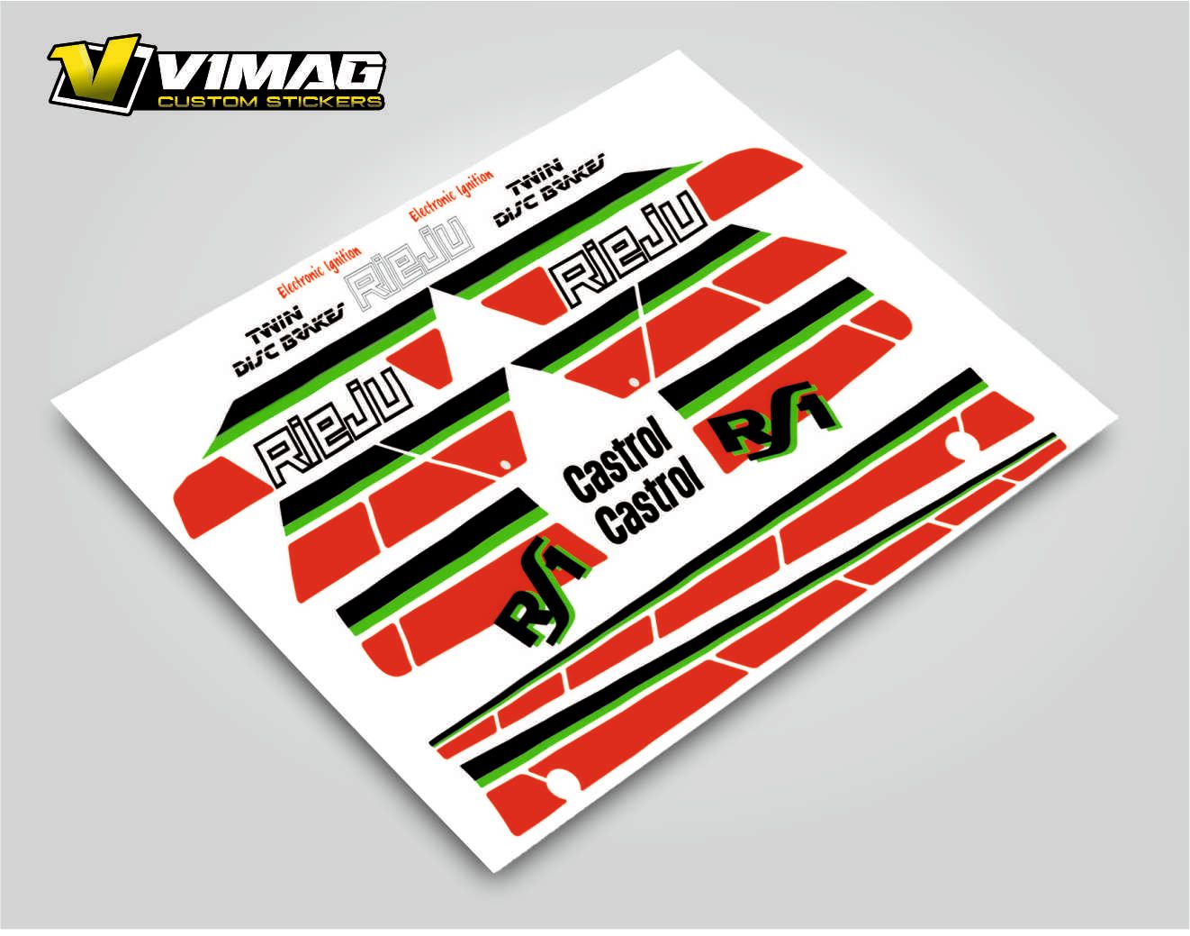 Kit de Pegatinas compatibles con Moto RIEJU RS 1 Modelo Blanco