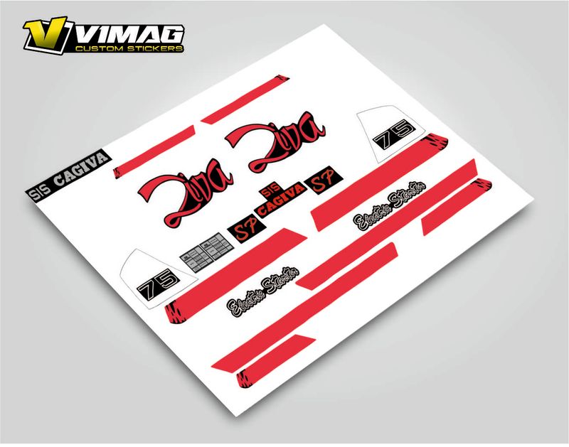 Kit De Pegatinas Compatible Con Moto  Cagiva SIS Diva SP 75cc año 90