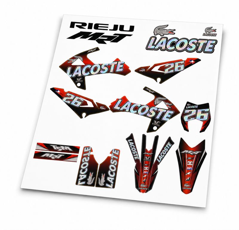 Kit De Pegatinas Diseño Lacoste holográfico Compatibles Con Moto  RIEJU 50 MRT 2022-125-2021-2022