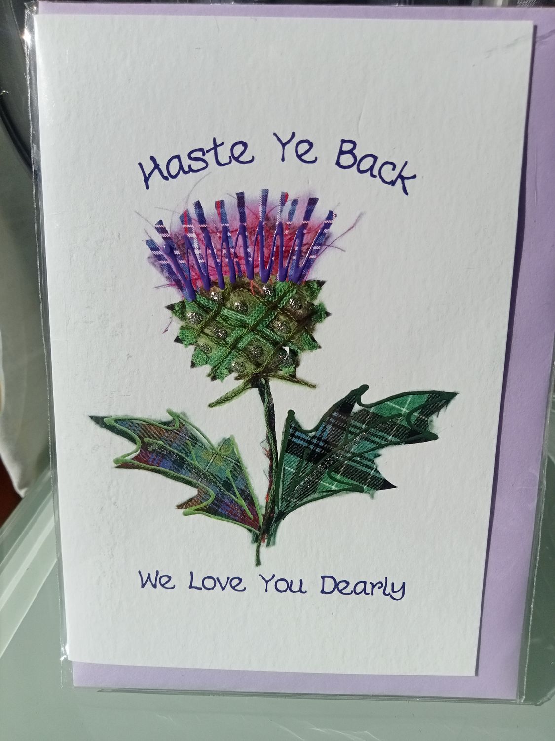 Haste Ye Back Thistle Card