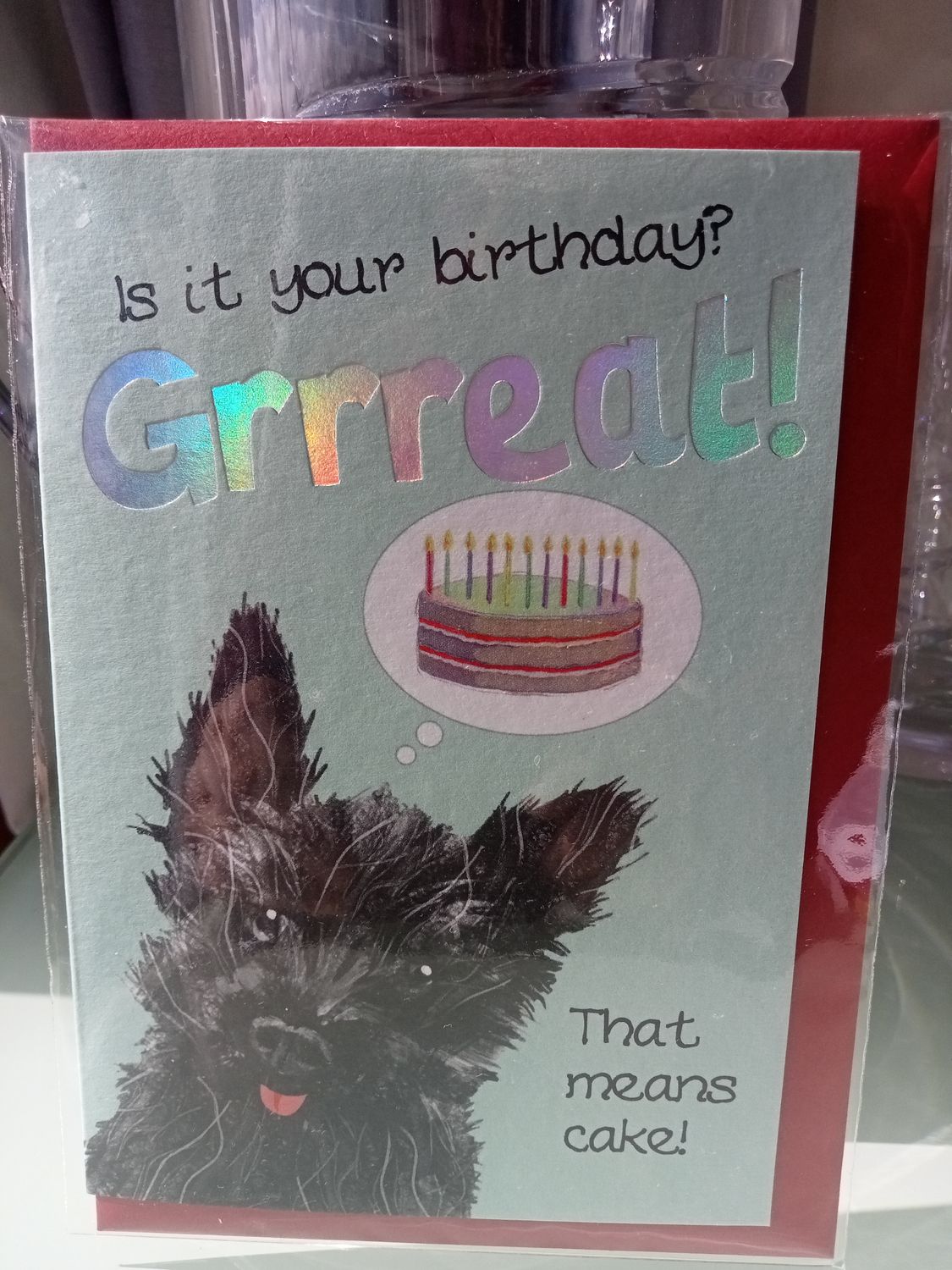 Birthday Dog and Cake Card
