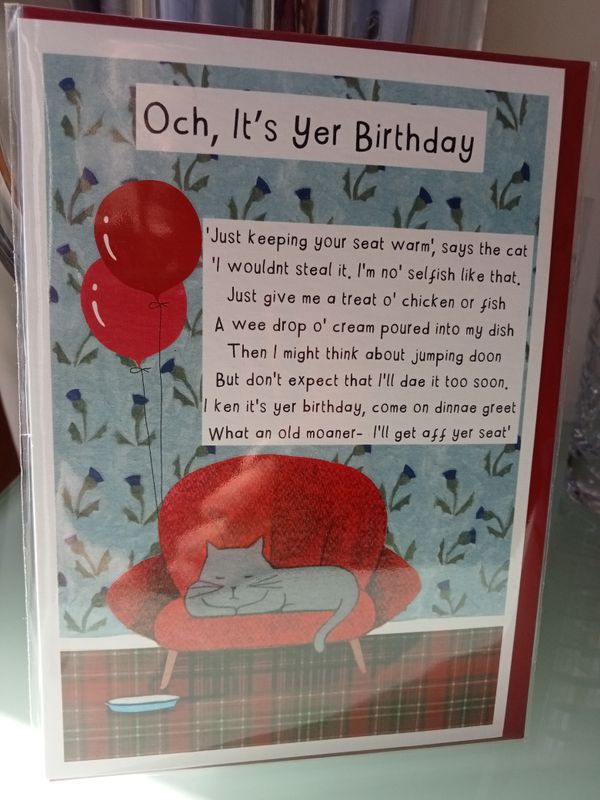 Och It&#39;s Yer Birthday Card Cat Lover
