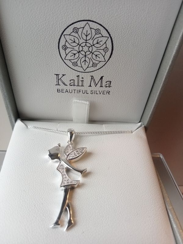 Kali Ma CZ Silver Fairy Pendant