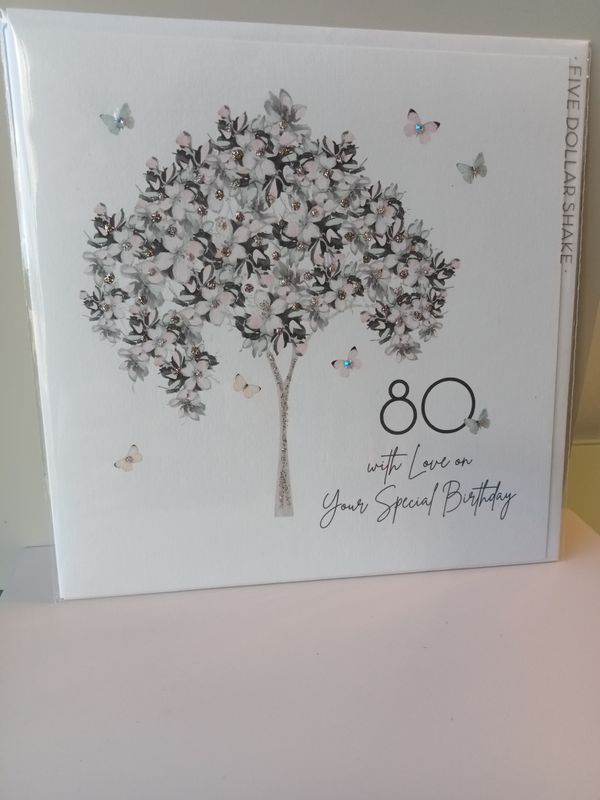 80 with love on your special birthday