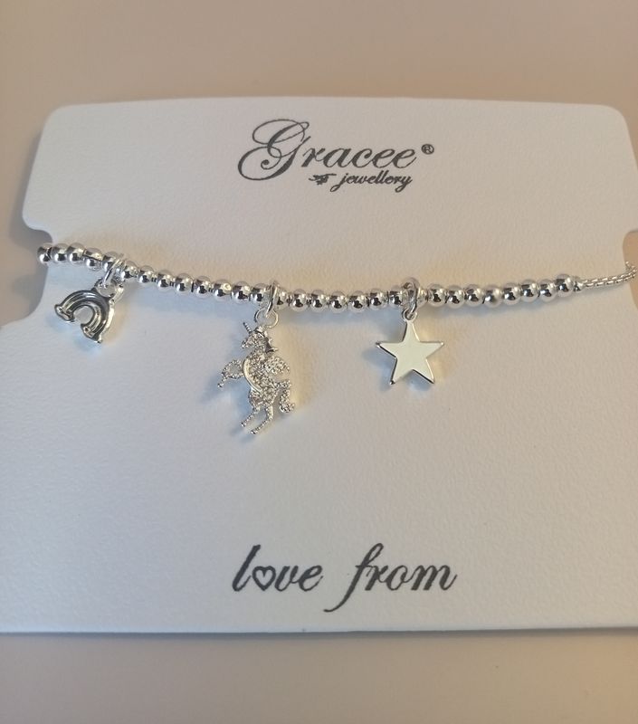 Adjustable 3 charm bracelet