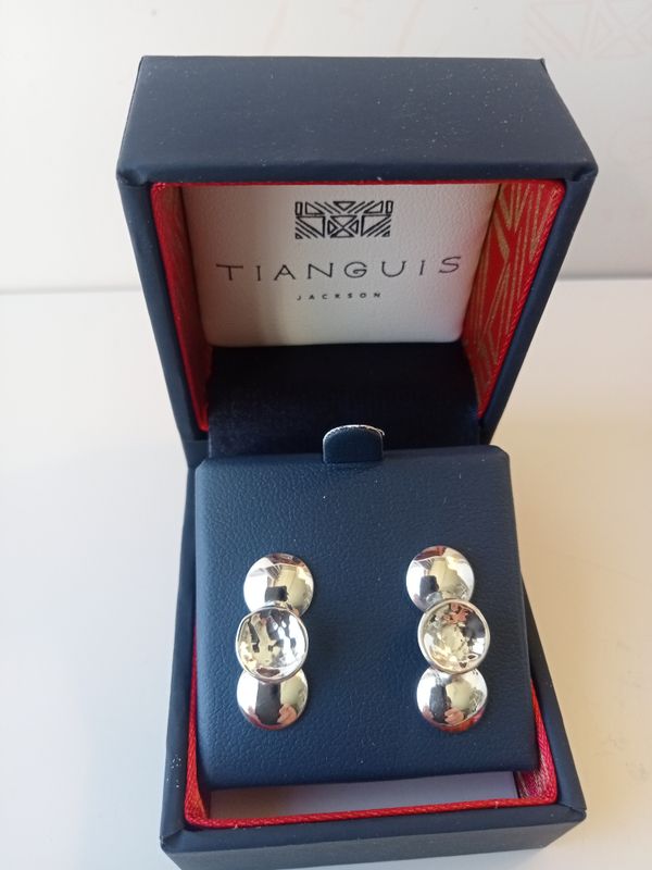 Tianguis Jackson Three circle drop earrings Concave and Convex