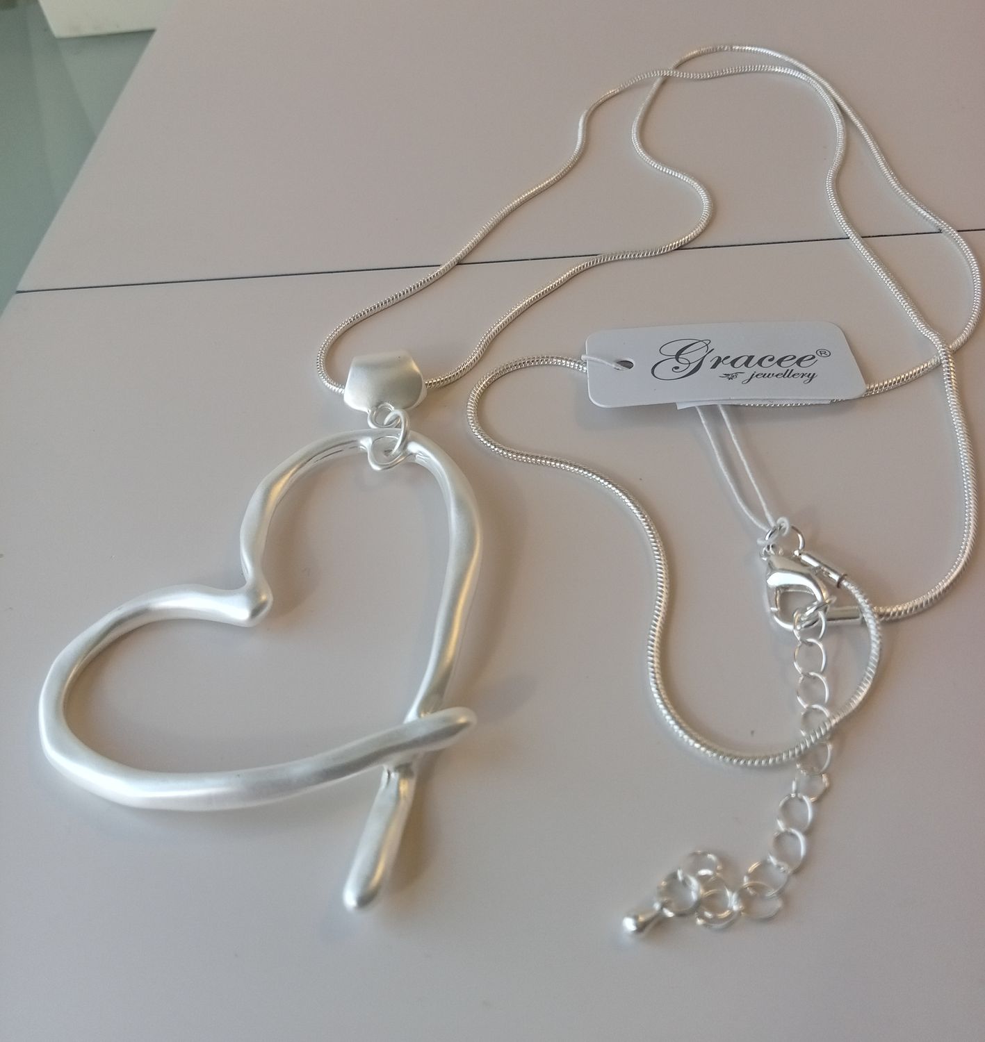 Open Heart Long Necklace
