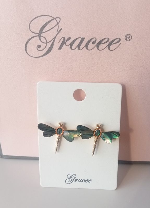 Gold tone Dragonfly earrings