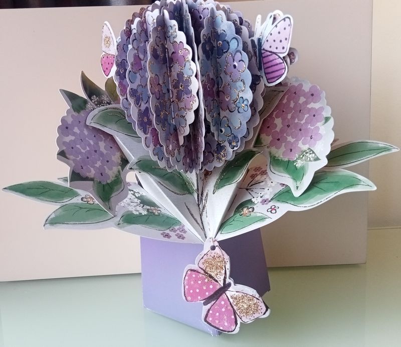 Hydrangea Blank Pop Up Card