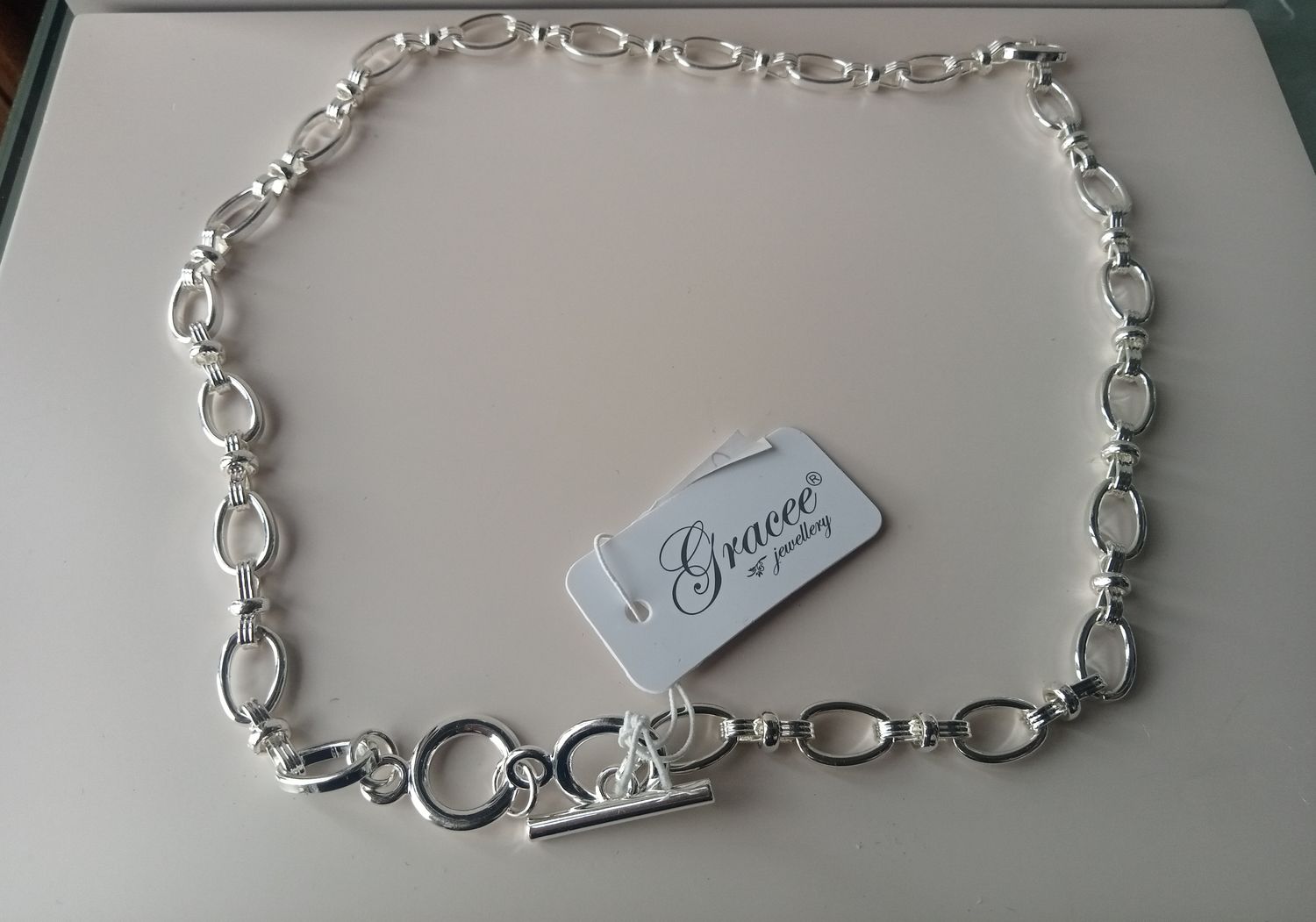 Chunky T Bar Fancy Link necklace