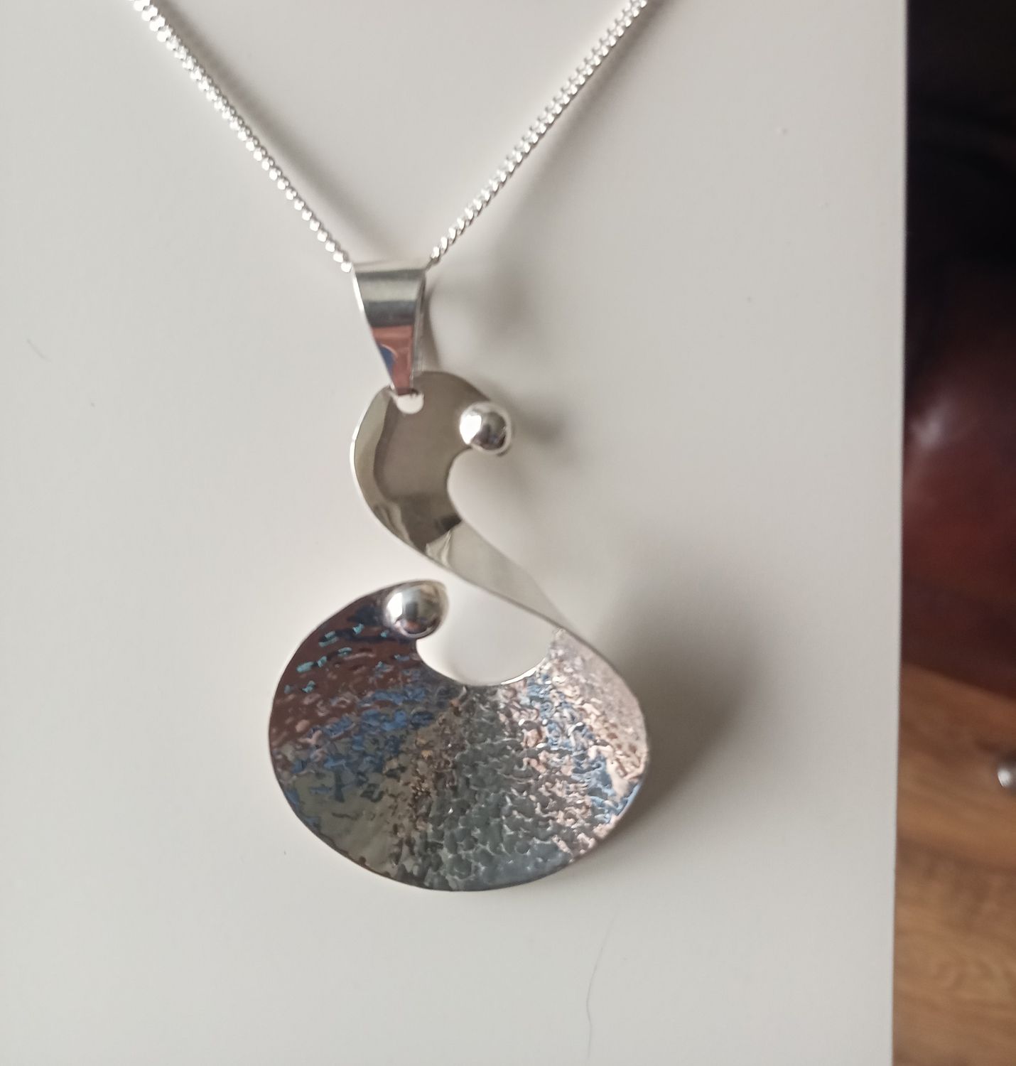 Hammered S Shaped pendant